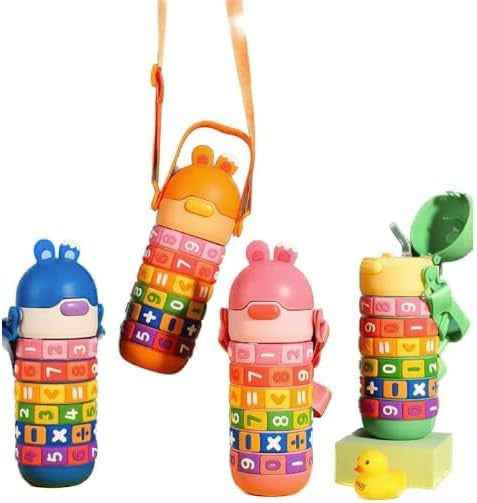 Math Water Bottle for Kids | Educational Number Learning Bottle | BPA Free Leakproof