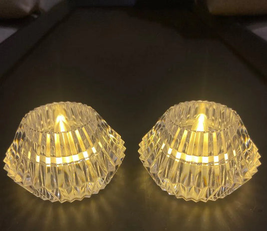 Crystal Diamond Diya Candle Light for Diwali, Home Décor, Festival Decoration