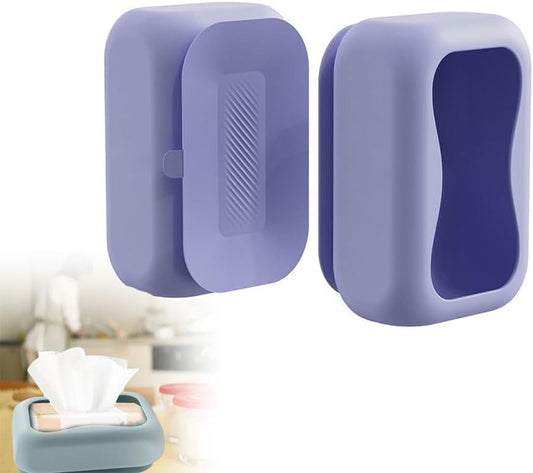 Silicone Suction Cup Tissue Box, Wet Wipes Portable Tissue Holder