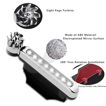 Waterproof 8 LED Wind Energy Powered Car Exterior Daytime Fog Light