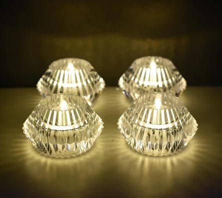 Crystal Diamond Diya Candle Light for Diwali, Home Décor, Festival Decoration