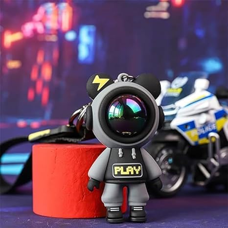 Space Astronaut Keychain with LED Light – Cute Spaceman Keyring for Car, Bike, Bags