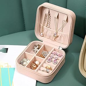 Mini PU Leather Zipper Portable Storage Box