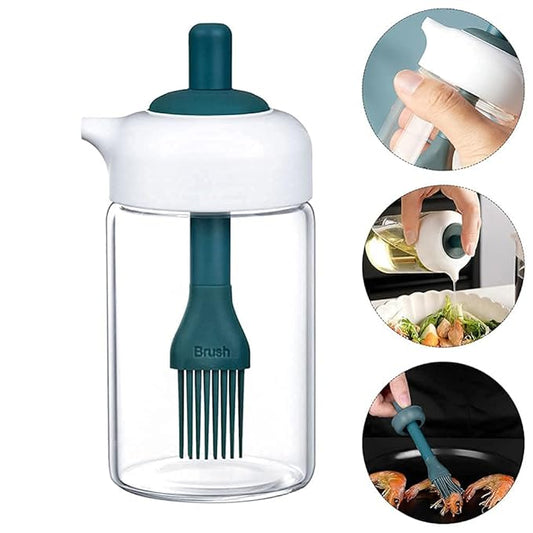 HOMEGURU 2 IN 1 OIL DISPENSER JAR WITH OIL BRUSH