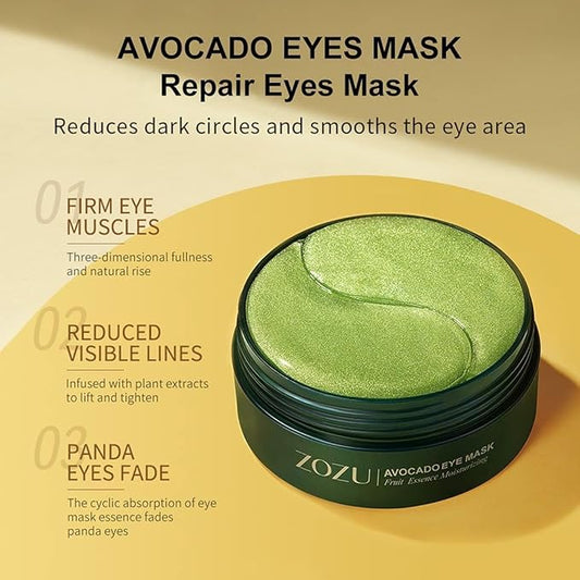 Avocado Green Eye Mask Patches – Dark Circle, Puffiness & Fine Lines Remover