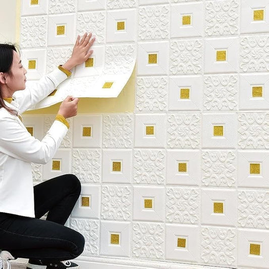 3D Flower Foamsheet Brick Texture Wallpaper (70x77cm)