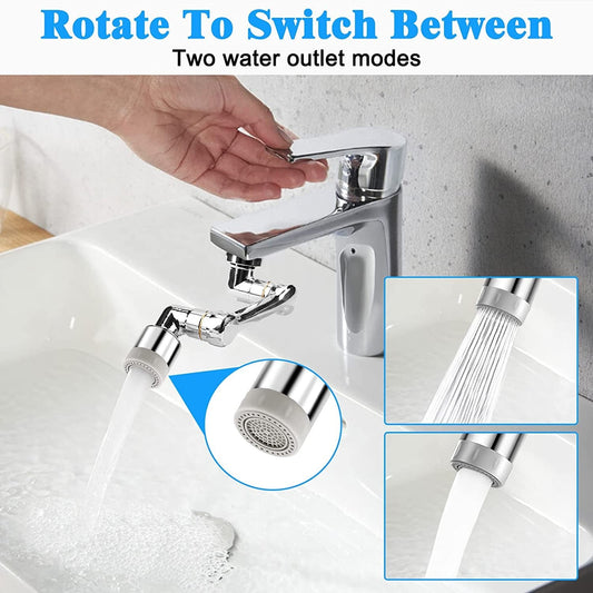 1080° Rotating Faucet Water Splash Head with Adjustable Extension Arm