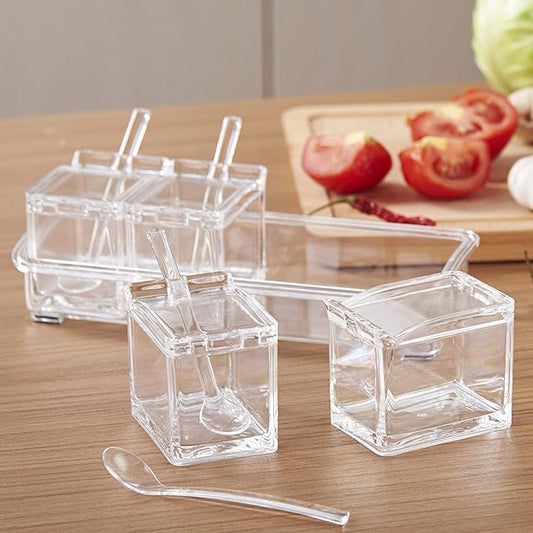 Crystal Spice Rack | Acrylic Crystal Spice Rack | 4 Grid Crystal Spice Rack