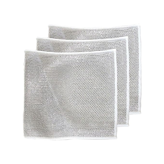 Double Layer Scrubbing Cloth / Multipurpose Wire Mesh Cleaning Pad