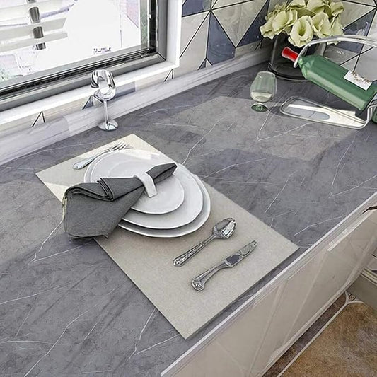 Wall Stickers DIY & Vinyl Marble Peel and Stick Waterproof Wallpaper (Gray)