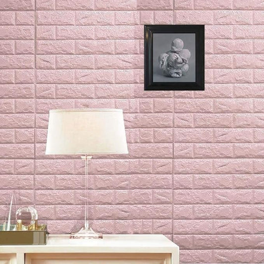 3D Pink Brick Texture Wallpaper (70x77cm)