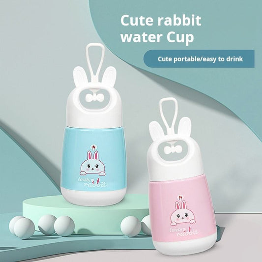 Cute Bunny Kids Water Bottle with Straw