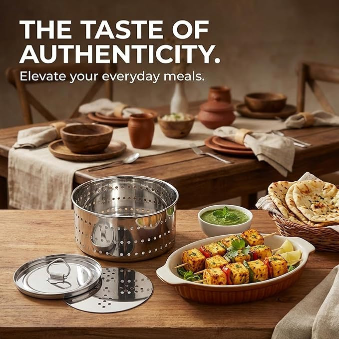 Stainless Steel Paneer Maker with Strainer & Lid