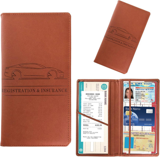 Premium Car Document Holder | RC Book, Insurance & Driving License Wallet Organizer