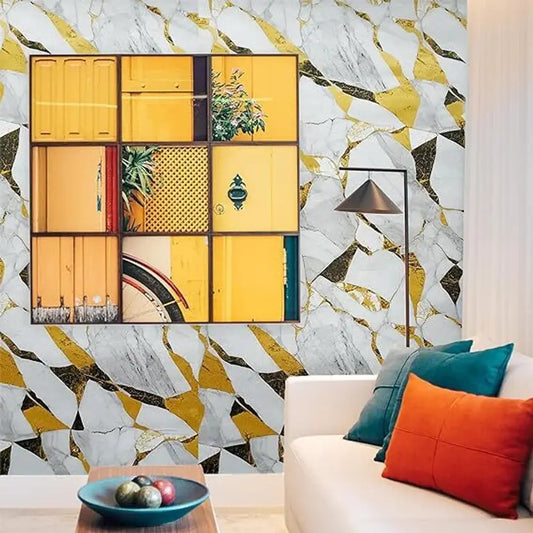 White, Gold, Black Wallpaper(60*200 CM)