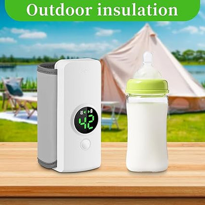 Portable Rechargeable Baby Milk Warmer Bottle with Digital Display | USB Travel-Friendly
