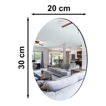 Oval Shape Self-Adhesive Sticker Mirror (20x30 cm) | Flexible Acrylic Wall Mirror for Home Decor