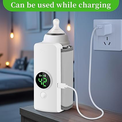 Portable Rechargeable Baby Milk Warmer Bottle with Digital Display | USB Travel-Friendly