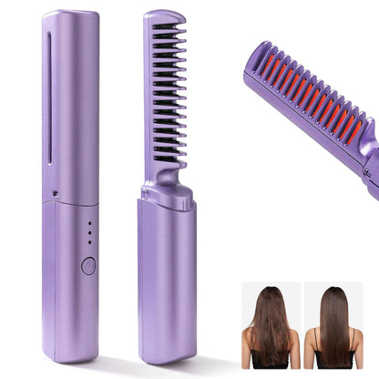 Rechargeable Wireless Mobile Hair Straightener Comb Brush