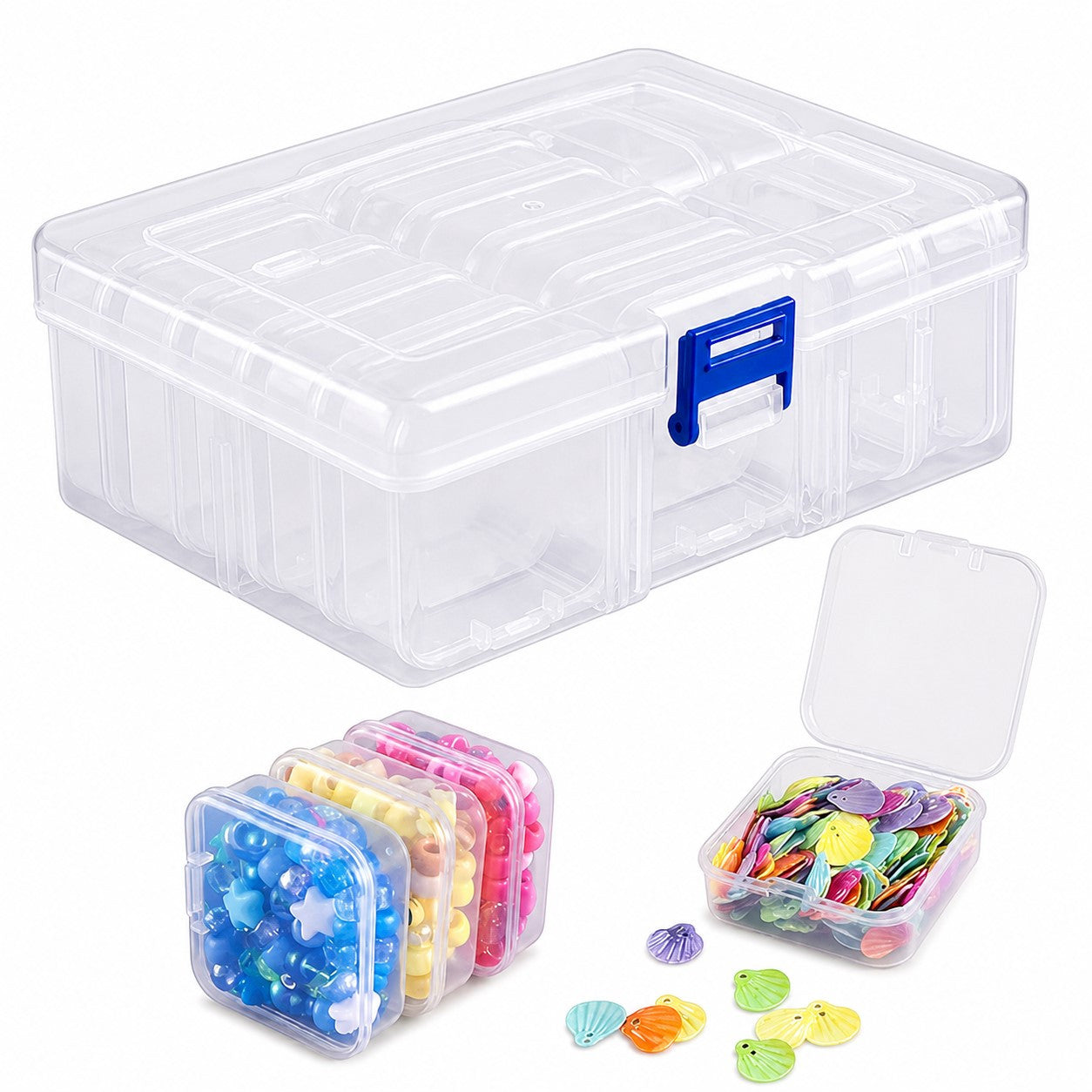 14 Pcs Jewellery Storage Organizer Transparent Box