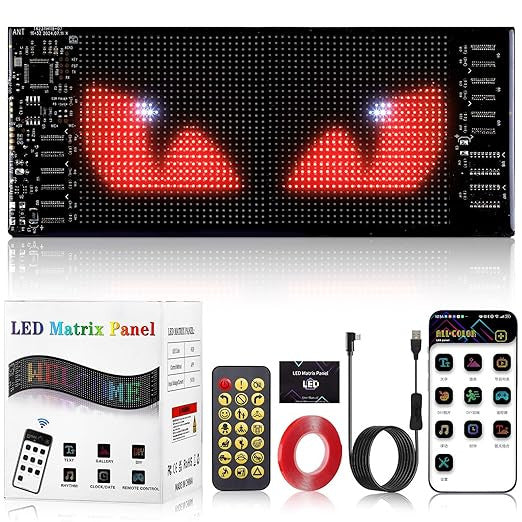Smart RGB LED Matrix Display Panel with Bluetooth App & Remote Control