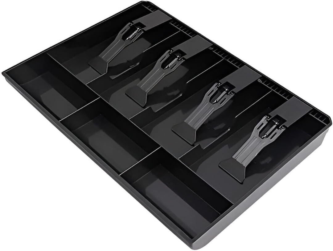 Cash Drawer Money Tray with 4 Bill Clips