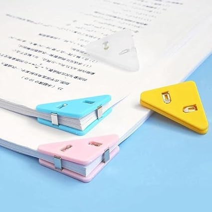 Corner Paper Clip 2Pcs | Cute Triangle Page Marker Clip For Books & Documents Online (Pack Of 2)