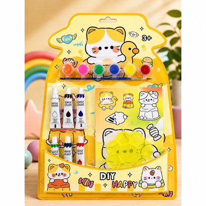 DIY Happy Cat Painting Kit for Kids | Color Paint Art & Craft Set
