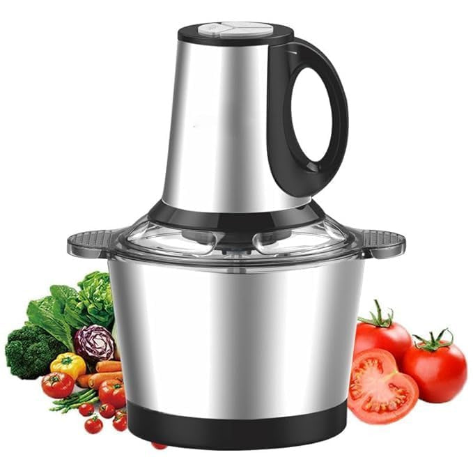 3 Litre Electric Food Chopper & Grinder with Handle | Stainless Steel Heavy-Duty Vegetable, Fruit & Meat Chopper