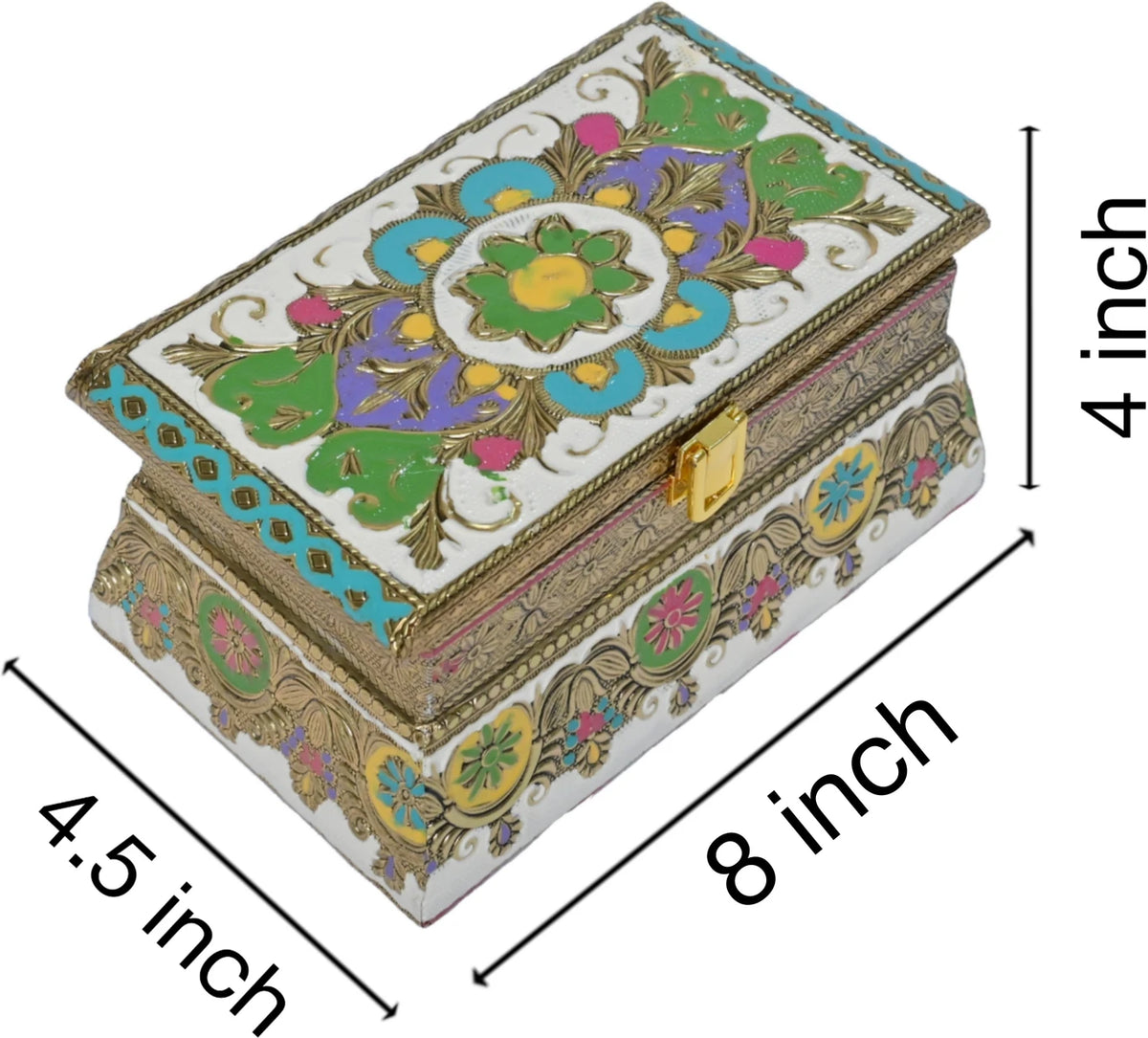 Handcrafted Floral Mukhwas Box with 2 Jars – Decorative Mouth Freshener Container