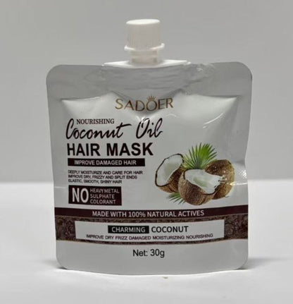 Coconut Repair Hair Mask | 100% Natural Coconut Oil with Peptide & Glycine | Anti-Breakage & Damage Repair (30ml)