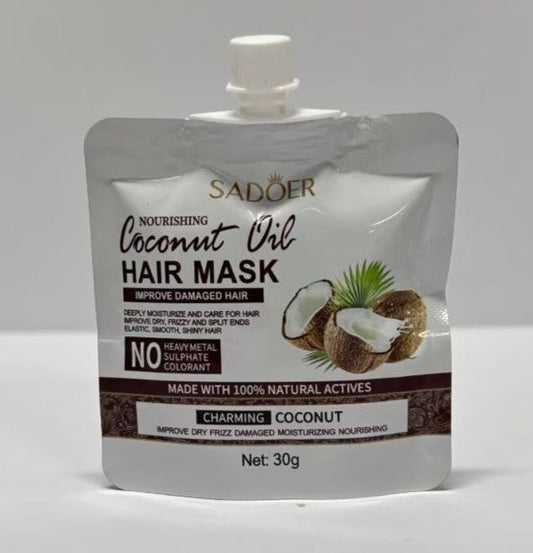Coconut Repair Hair Mask | 100% Natural Coconut Oil with Peptide & Glycine | Anti-Breakage & Damage Repair (30ml)