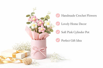 Artificial Crochet Flower Bouquet with LED Light