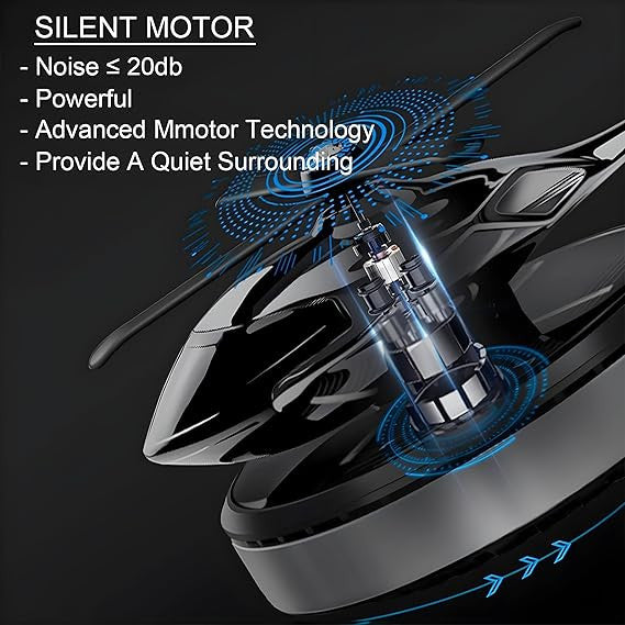 Solar Powered Helicopter Car Air Freshener with Rotating Blades
