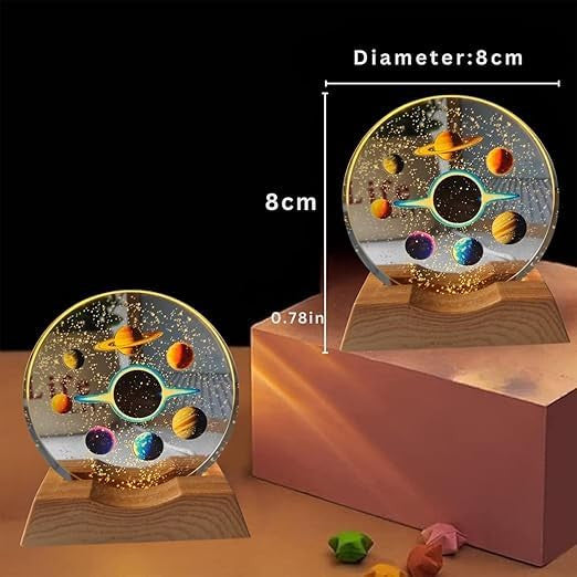 3D Crystal Space Theme Galaxy LED Night Lamp
