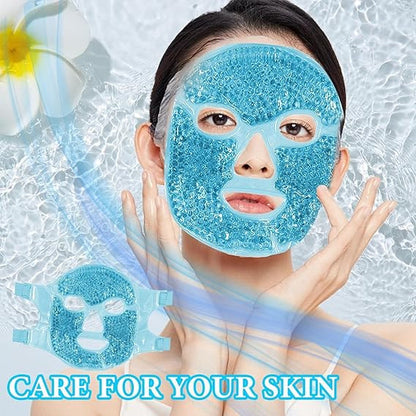 Reusable Ice Gel Face Mask Cooling Therapy for Puffy Eyes, Face & Skin Care