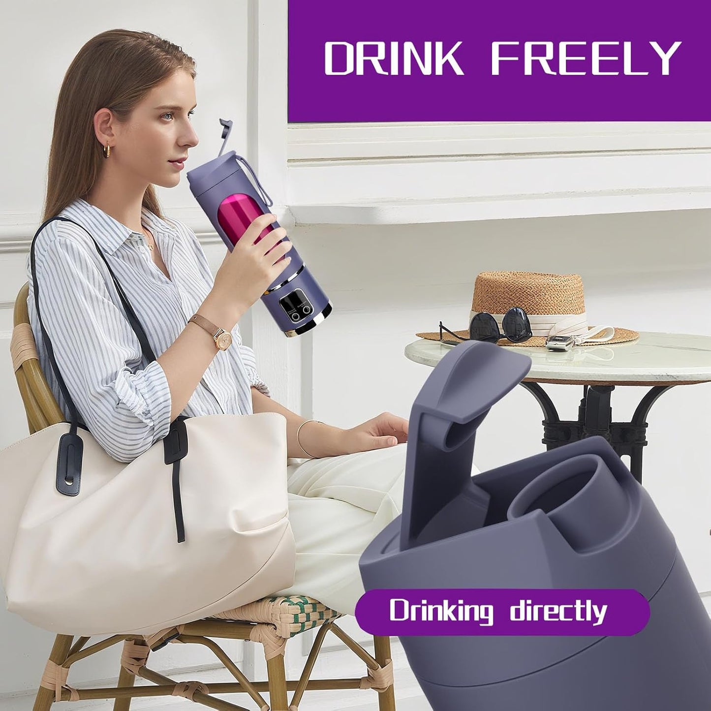Portable 12 Blade Juicer Blender USB Rechargeable Mixer Bottle
