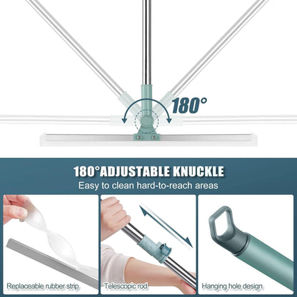 Magic Silicone Wiper Slim Floor Wiper Mop with Adjustable Long Handle