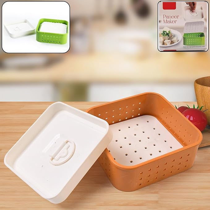 Paneer Maker Box with Strainer – Homemade Cheese Press Container for Kitchen