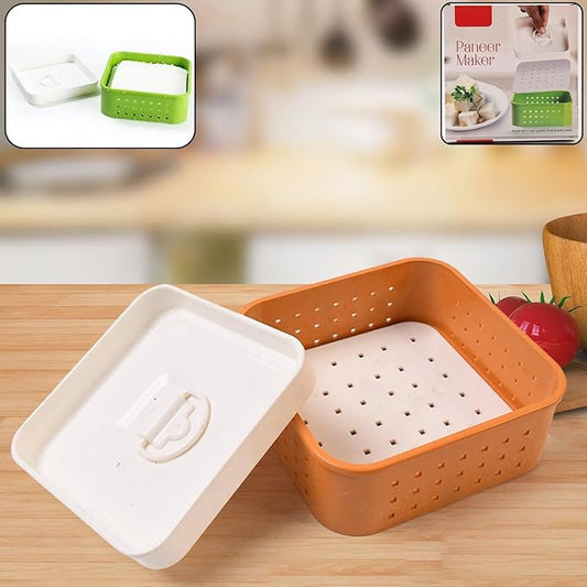 Paneer Maker Box with Strainer – Homemade Cheese Press Container for Kitchen
