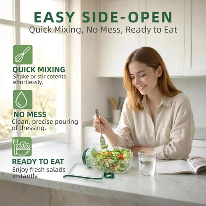 Leakproof Salad Jar Container with Dressing Cup