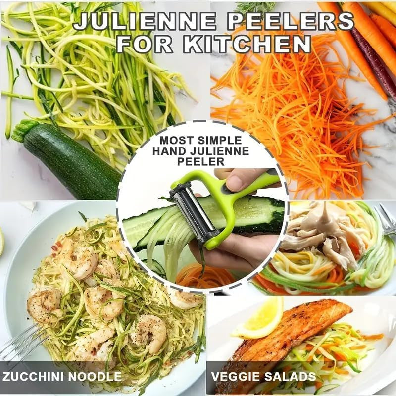 3 in 1 Stainless Steel Vegetable Peeler & Julienne Cutter