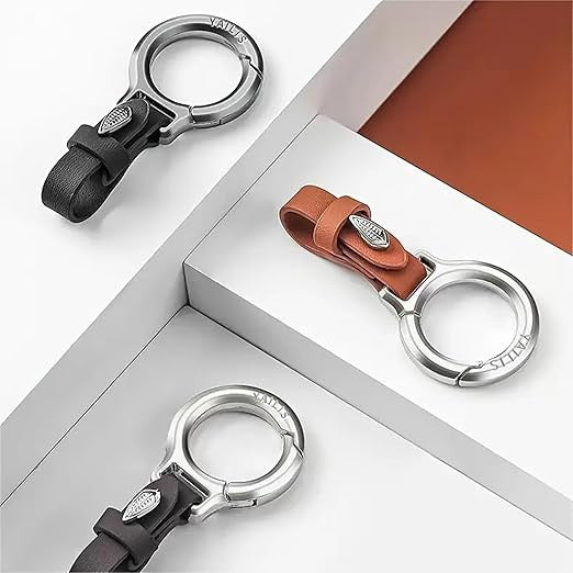 Premium Leather Universal Keychain with Metal Ring – Stylish & Durable Key Holder