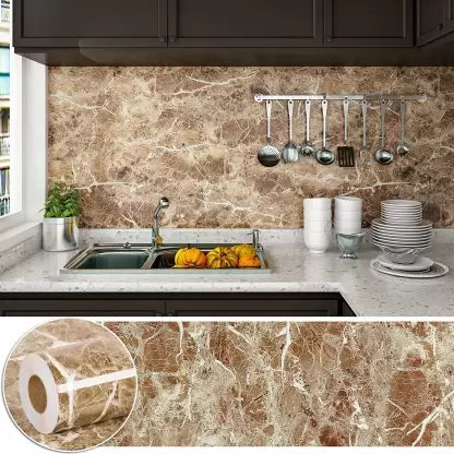 Brown Marble Stickers Wallpaper (200cm x 60cm)