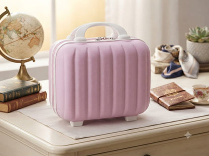 Mini Hard Shell Travel Makeup Case & Cosmetic Vanity Organizer