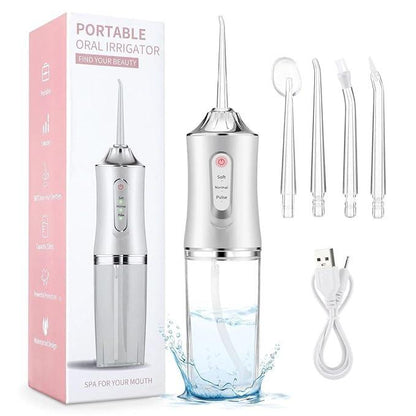 Portable Oral Irrigator Water Flosser – Rechargeable Dental Cleaner with 5 Nozzles