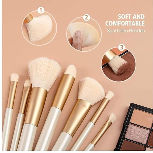 13 PCS Makeup Brush Set with Pouch | Professional Soft Cosmetic Brushes for Full Face & Eye Makeup