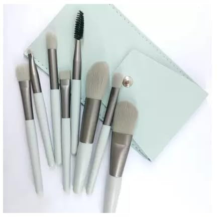 8 PCS Makeup Brush Set with Bag | Soft Professional Cosmetic Brushes for Face & Eye Makeup