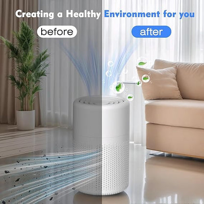 Portable Air Purifier with HEPA Filter | USB Rechargeable | Compact Desktop Air Cleaner for Home & Office