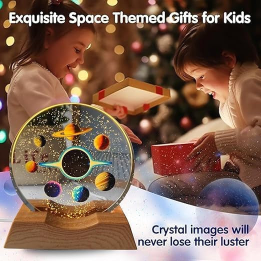 3D Crystal Space Theme Galaxy LED Night Lamp